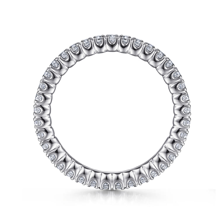Eternity Band Wedding Ring in 14k White Gold with Round Natural Diamond at Gabriel & Co. - Shot 2