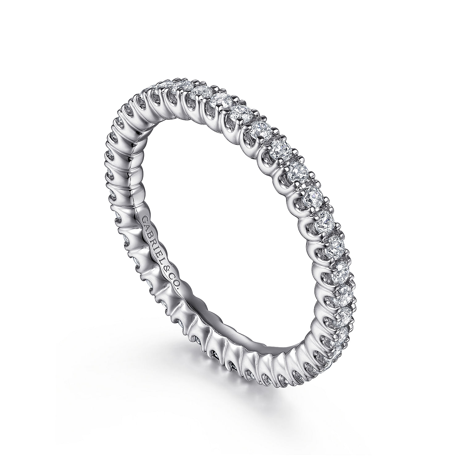 Faenza - 14K White Gold Diamond Eternity Band