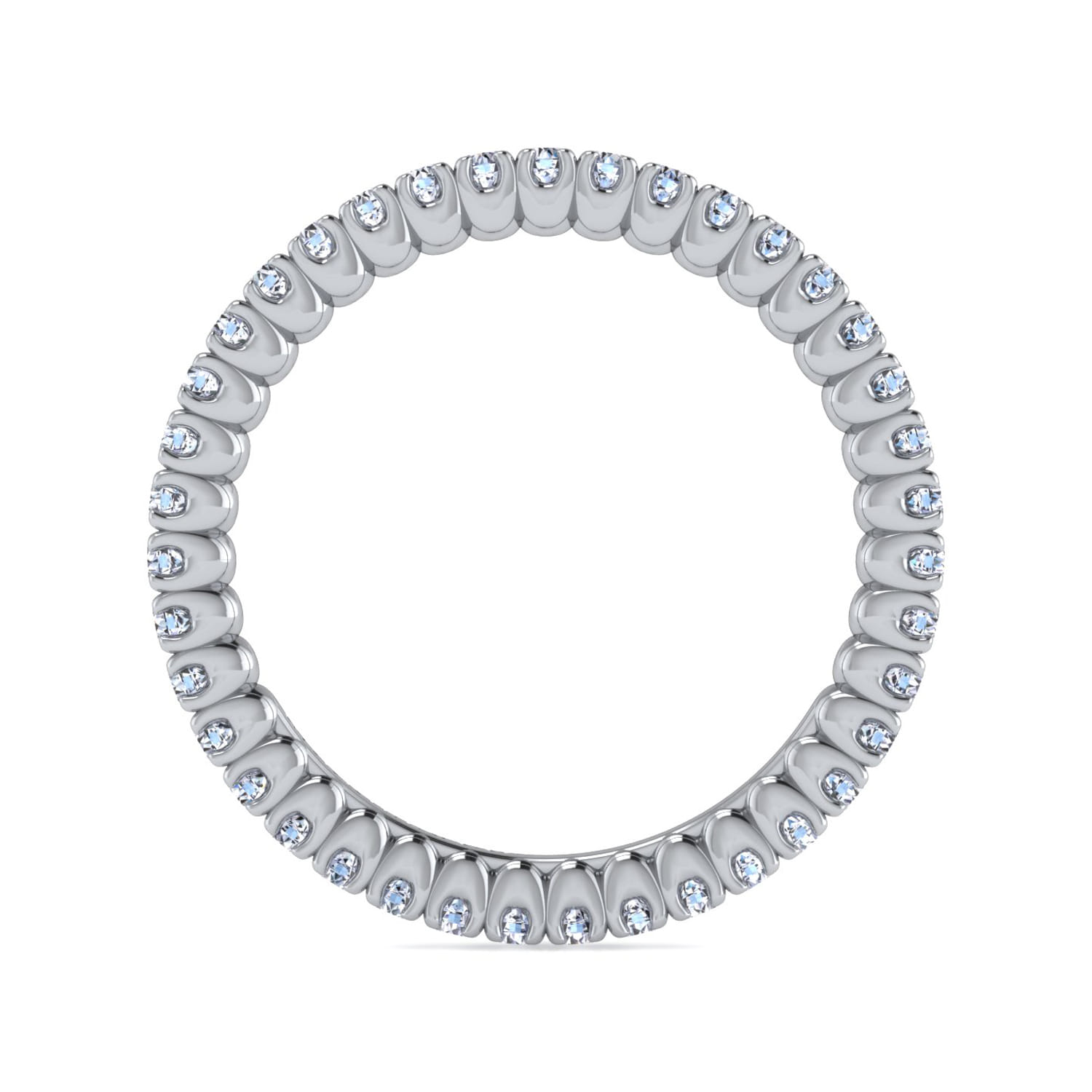 Eternity Band Wedding Ring in 14k White Gold with Round Natural Diamond at Gabriel & Co. - Shot 2