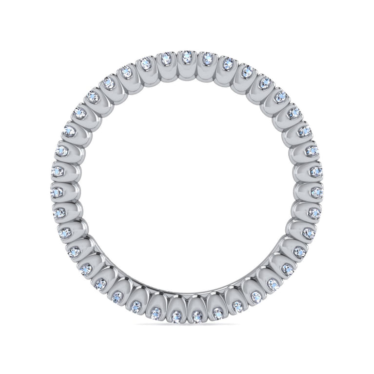 Eternity Band Wedding Ring in 14k White Gold with Round Natural Diamond at Gabriel & Co. - Shot 2
