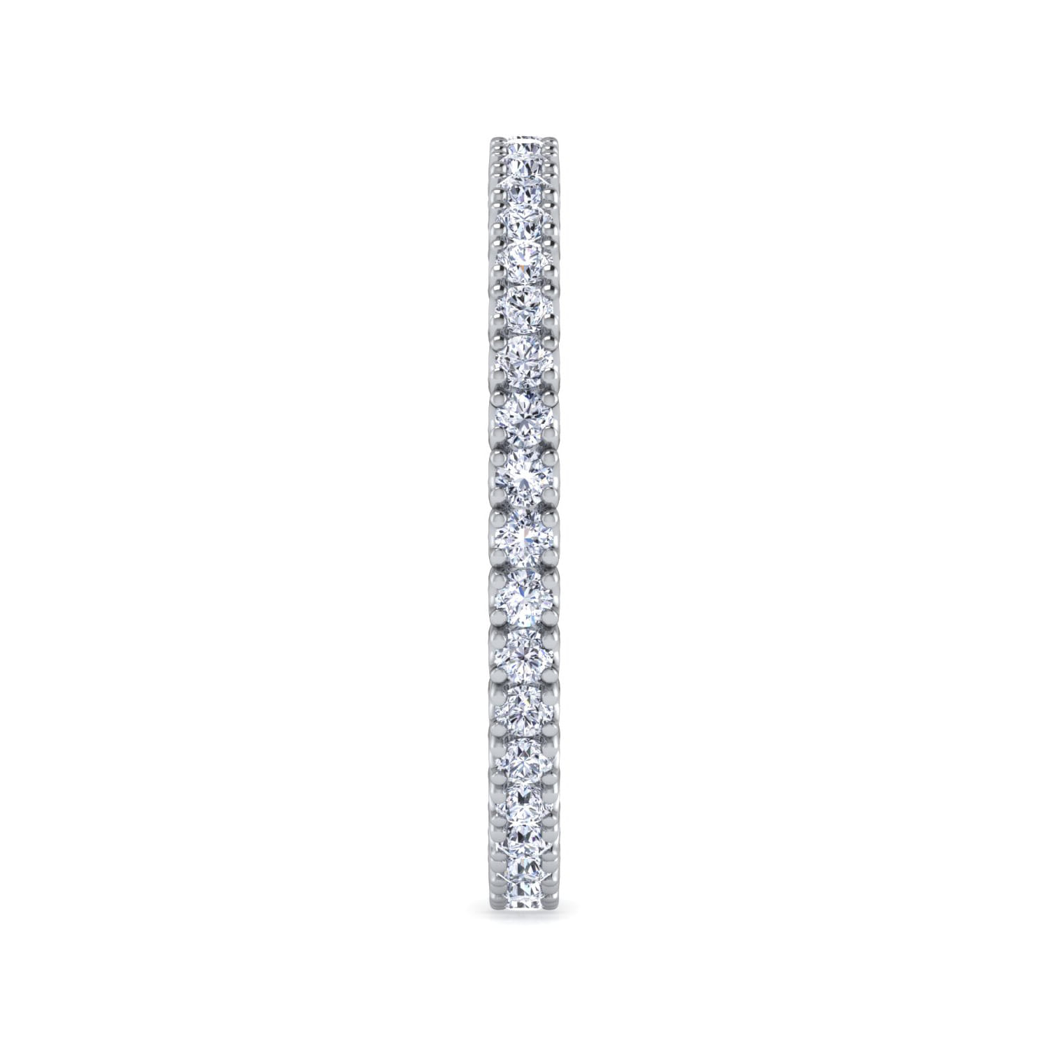 Eternity Band Wedding Ring in 14k White Gold with Round Natural Diamond at Gabriel & Co. - Shot 4
