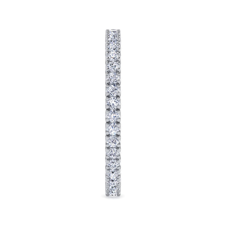 Eternity Band Wedding Ring in 14k White Gold with Round Natural Diamond at Gabriel & Co. - Shot 4