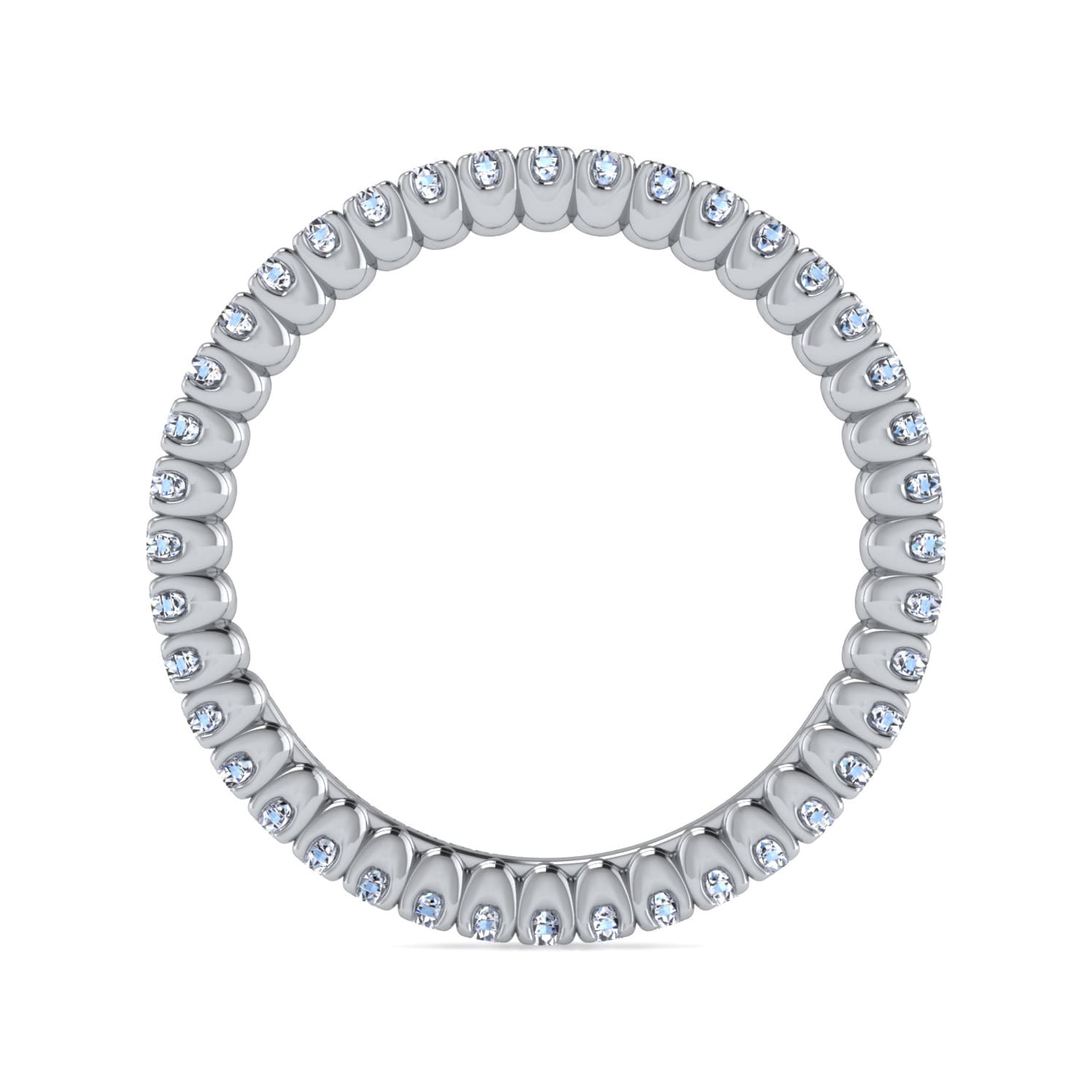 Eternity Band Wedding Ring in 14k White Gold with Round Natural Diamond at Gabriel & Co. - Shot 2