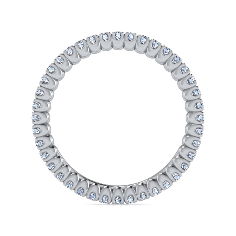 Eternity Band Wedding Ring in 14k White Gold with Round Natural Diamond at Gabriel & Co. - Shot 2