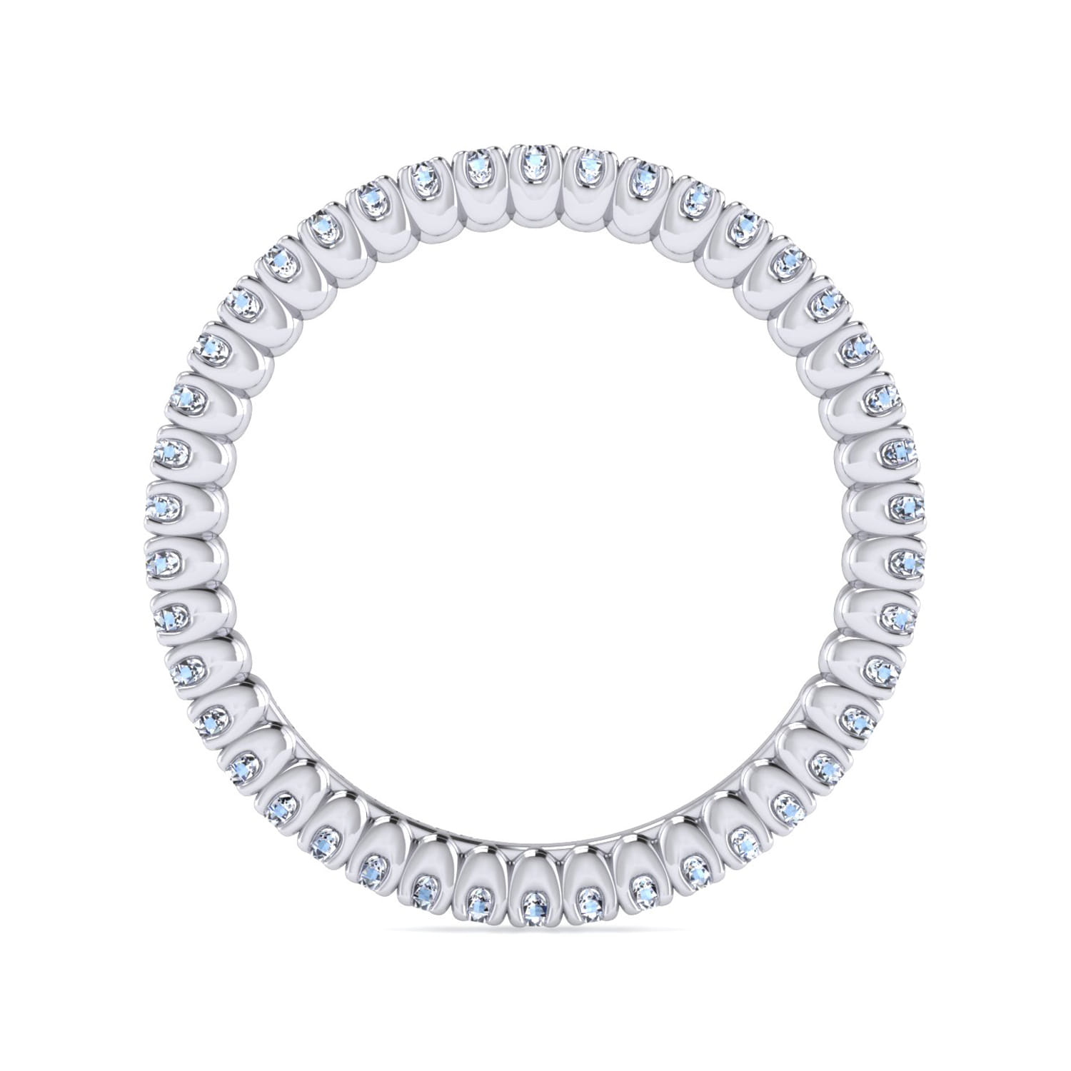 Eternity Band Wedding Ring in 14k White Gold with Round Natural Diamond at Gabriel & Co. - Shot 2