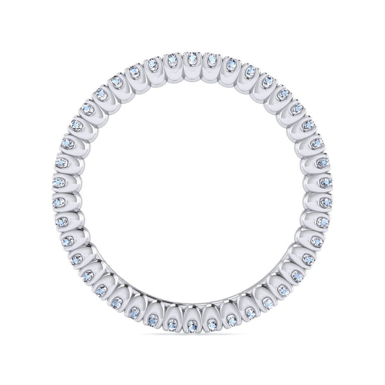 Eternity Band Wedding Ring in 14k White Gold with Round Natural Diamond at Gabriel & Co. - Shot 2