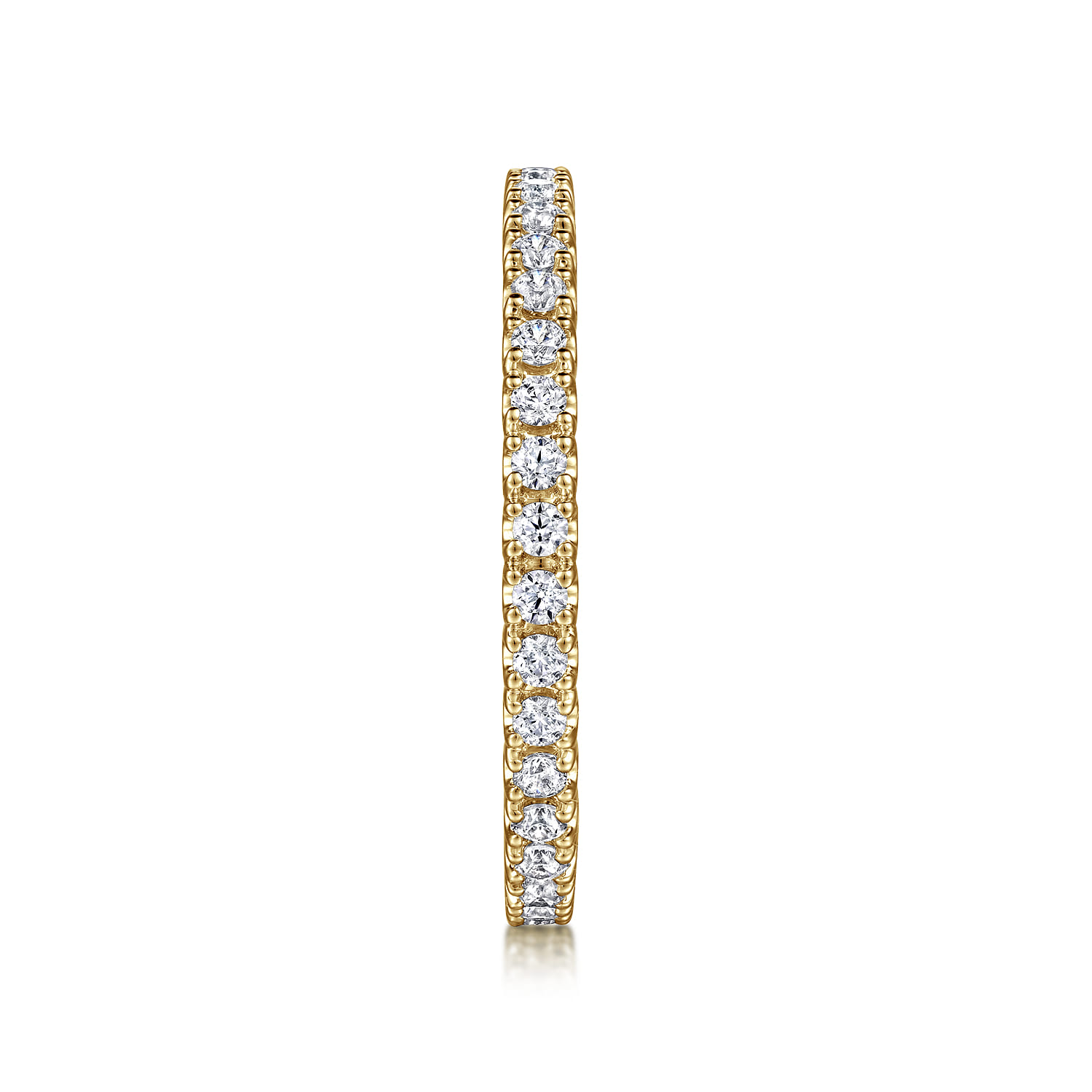 Eternity Band Wedding Ring in 14k Yellow Gold with Round Natural Diamond at Gabriel & Co. - Shot 4