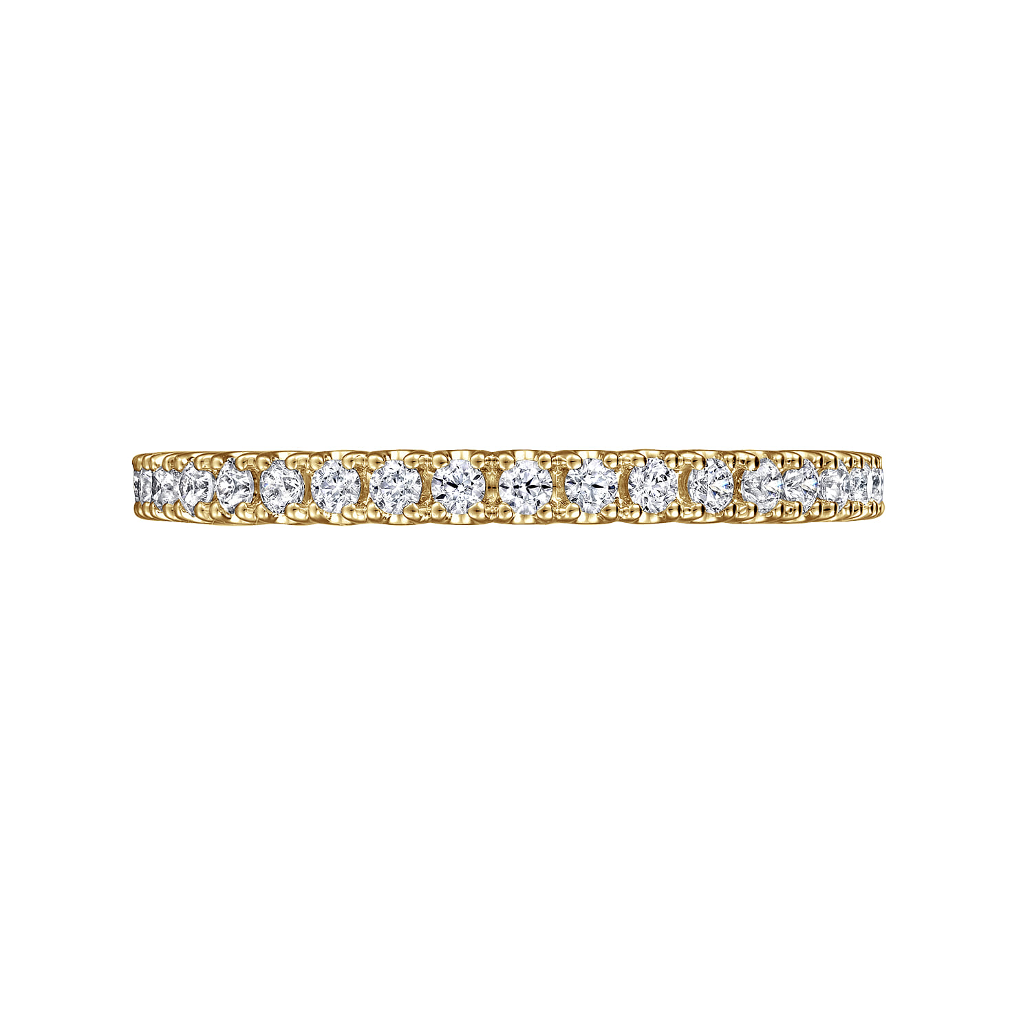 Eternity Band Wedding Ring in 14k Yellow Gold with Round Natural Diamond at Gabriel & Co. - Shot 6
