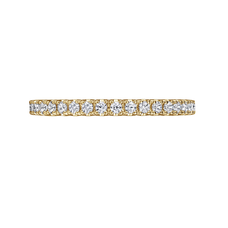 Eternity Band Wedding Ring in 14k Yellow Gold with Round Natural Diamond at Gabriel & Co. - Shot 6
