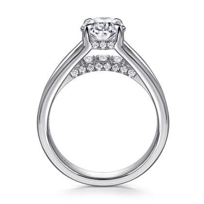 Faith - 14K White Gold Split Shank Oval Diamond Engagement Ring