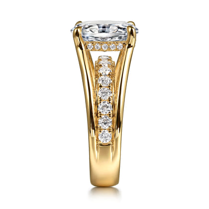 Faith - 14K Yellow Gold Split Shank Oval Diamond Engagement Ring