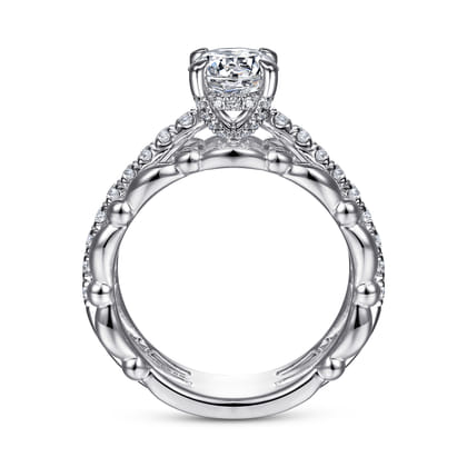 Famke - 14K White Gold Split Shank Round Diamond Engagement Ring