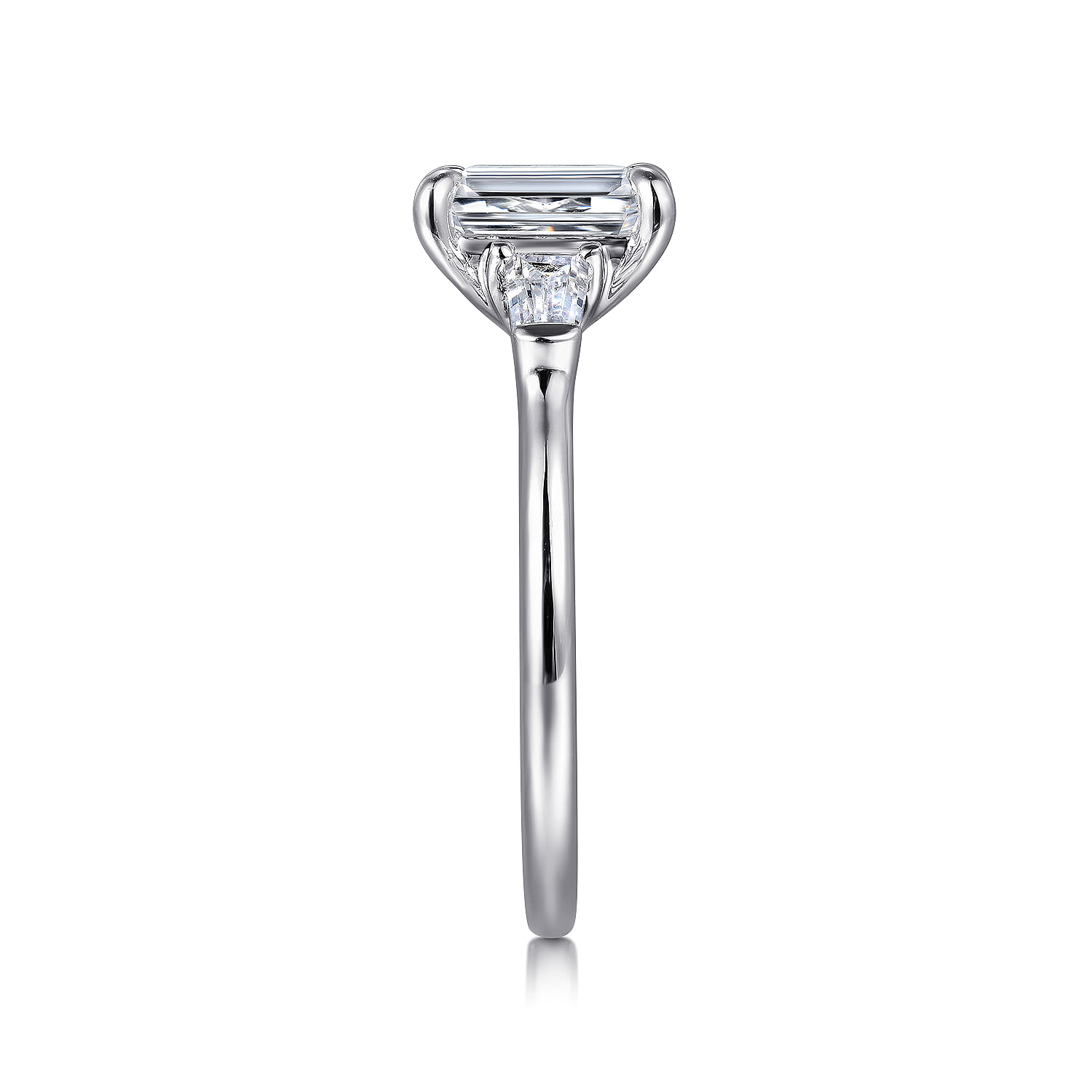 Feana - 14k White Gold 1.5 Carat Emerald Cut 3 Stone Natural Diamond ...