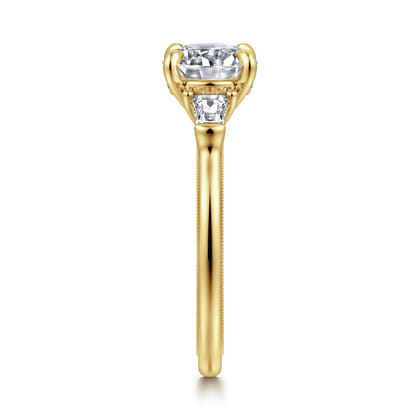 Feana - 14K Yellow Gold Round Three Stone Diamond Engagement Ring