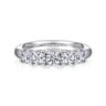 Straight Wedding Ring in 14k White Gold with Round Natural Diamond at Gabriel & Co.
