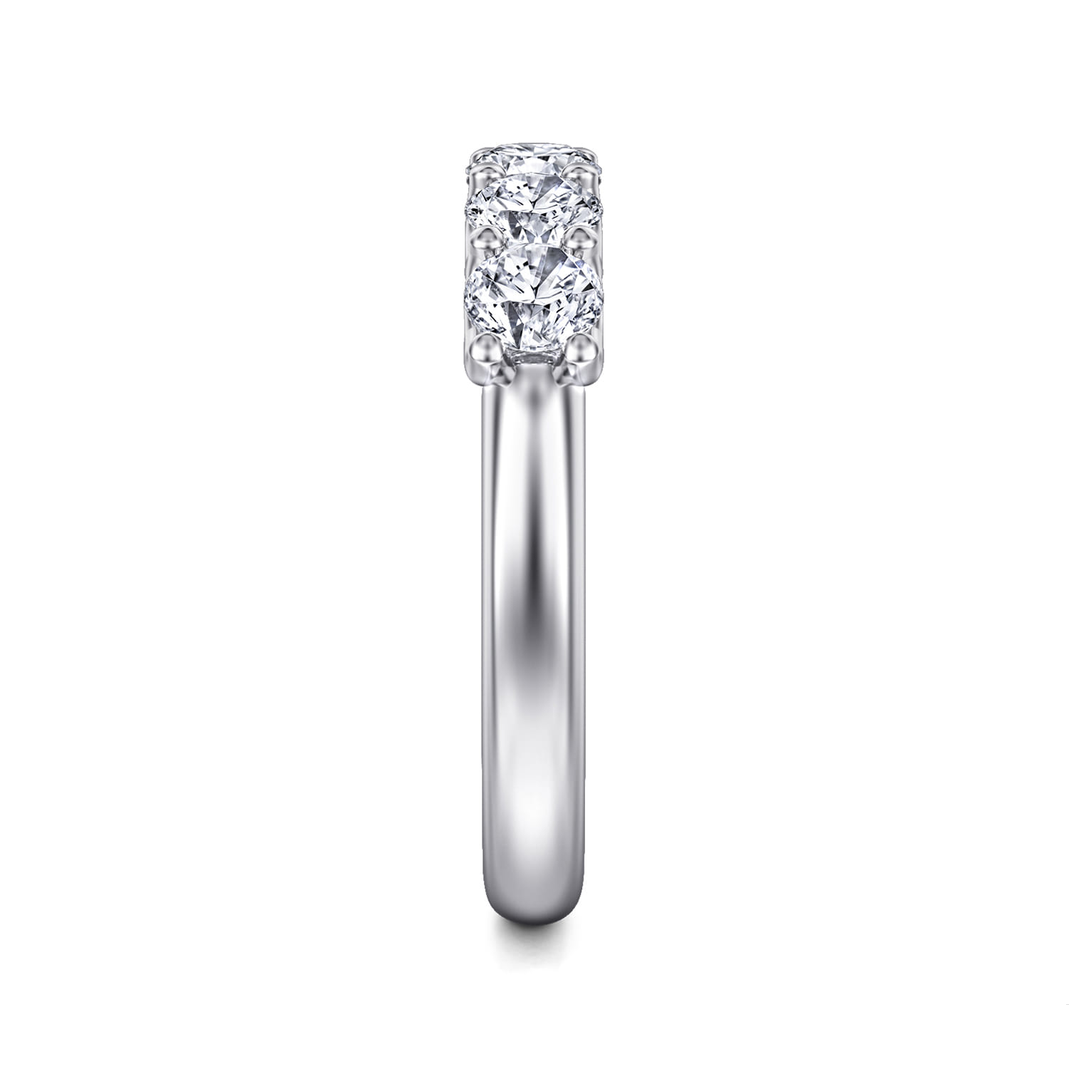 Straight Wedding Ring in 14k White Gold with Round Natural Diamond at Gabriel & Co. - Shot 4