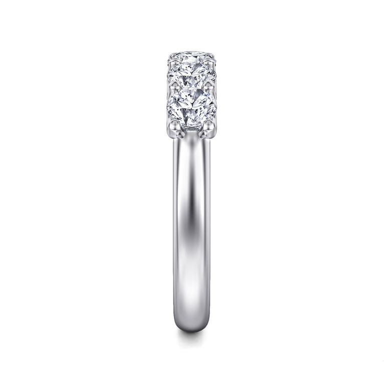 Straight Wedding Ring in 14k White Gold with Round Natural Diamond at Gabriel & Co. - Shot 4