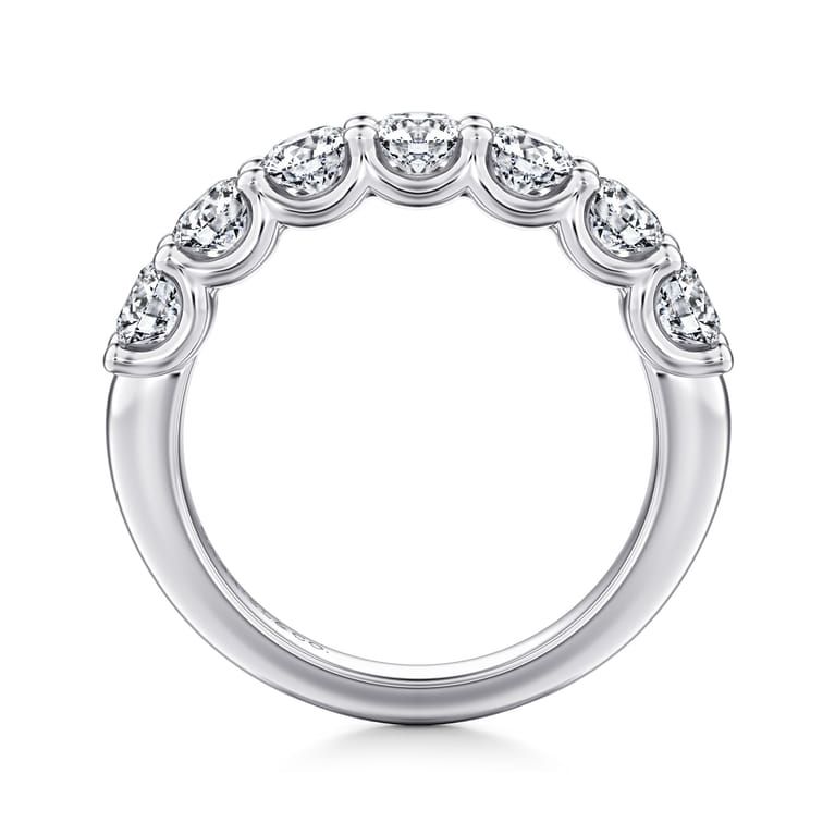 Straight Wedding Ring in 14k White Gold with Round Natural Diamond at Gabriel & Co. - Shot 2