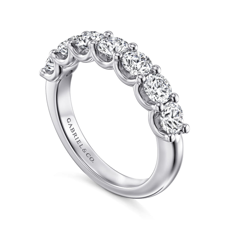 Straight Wedding Ring in 14k White Gold with Round Natural Diamond at Gabriel & Co. - Shot 3