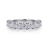 Straight Wedding Ring in 14k White Gold with Round Natural Diamond at Gabriel & Co.