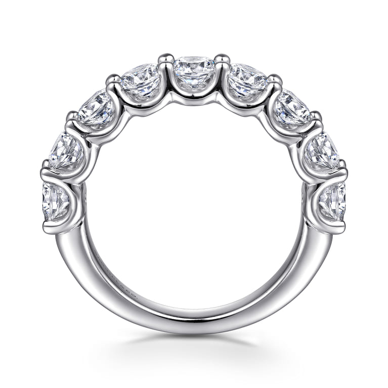 Straight Wedding Ring in 14k White Gold with Round Natural Diamond at Gabriel & Co. - Shot 2