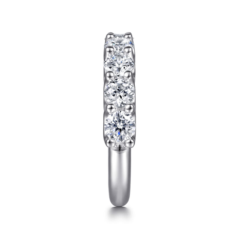 Straight Wedding Ring in 14k White Gold with Round Natural Diamond at Gabriel & Co. - Shot 4
