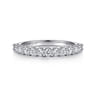 Straight Wedding Ring in 14k White Gold with Round Natural Diamond at Gabriel & Co.