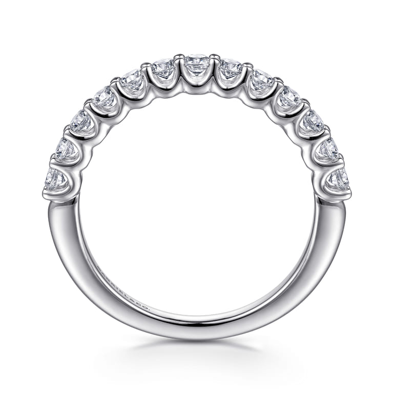 Straight Wedding Ring in 14k White Gold with Round Natural Diamond at Gabriel & Co. - Shot 2