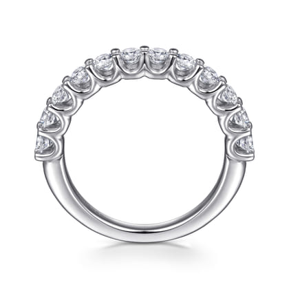Feline - 14K White Gold Scallop Setting Diamond Anniversary Band