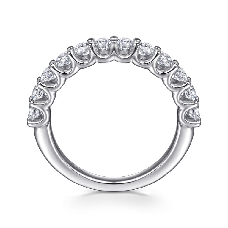 Straight Wedding Ring in 14k White Gold with Round Natural Diamond at Gabriel & Co. - Shot 2
