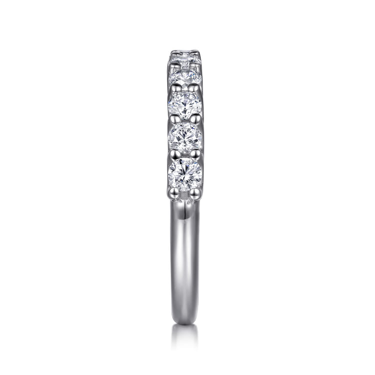Straight Wedding Ring in 14k White Gold with Round Natural Diamond at Gabriel & Co. - Shot 4