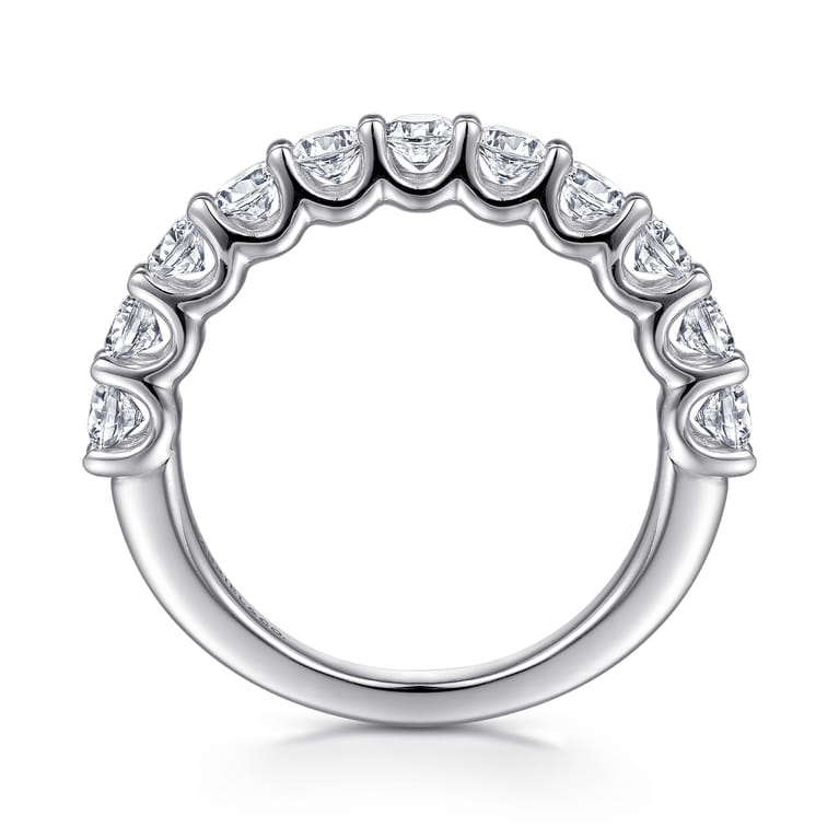 Straight Wedding Ring in 14k White Gold with Round Natural Diamond at Gabriel & Co. - Shot 2