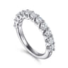 Straight Wedding Ring in 14k White Gold with Round Natural Diamond at Gabriel & Co.