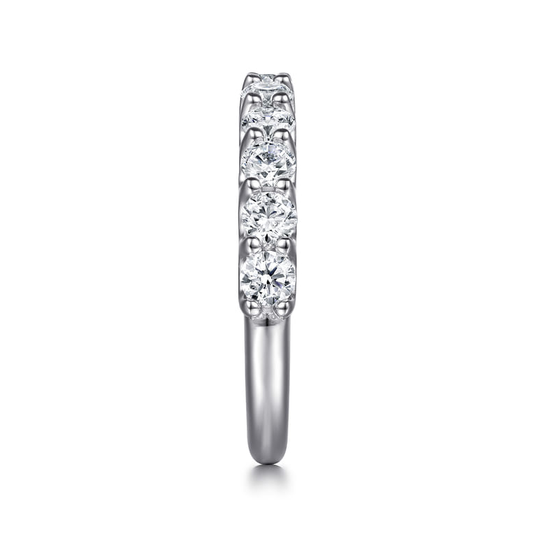 Straight Wedding Ring in 14k White Gold with Round Natural Diamond at Gabriel & Co. - Shot 4