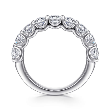 Feline - 14K White Gold Scallop Setting Diamond Anniversary Band