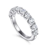 Straight Wedding Ring in 14k White Gold with Round Natural Diamond at Gabriel & Co.