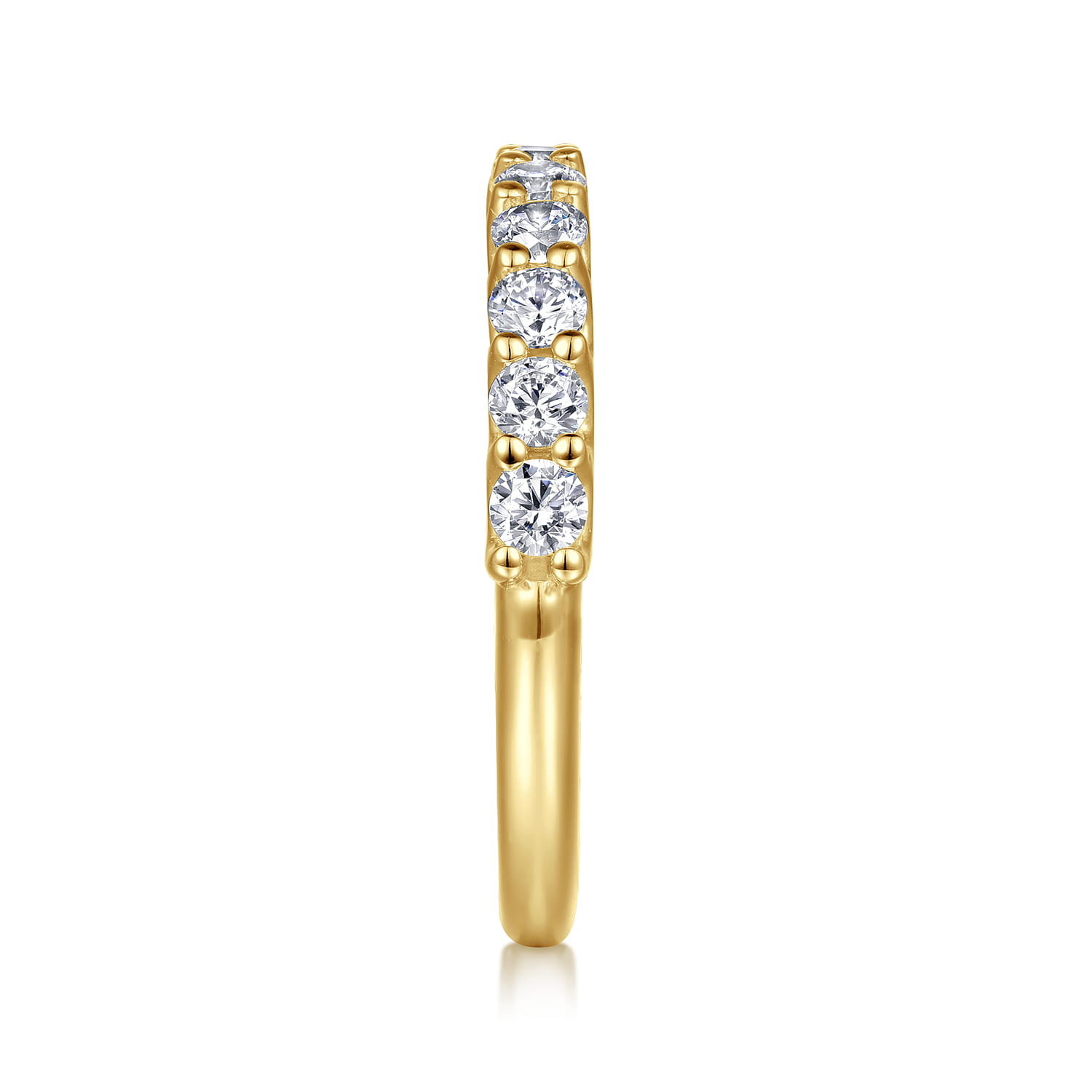 Straight Wedding Ring in 14k Yellow Gold with Round Natural Diamond at Gabriel & Co. - Shot 4