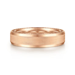 Felix - 14K Rose Gold 6mm Mens Wedding Band in Satin Finish