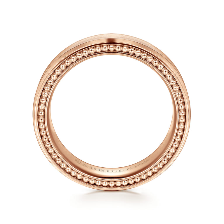 Felix - 14K Rose Gold 6mm Mens Wedding Band in Satin Finish - Shot 2