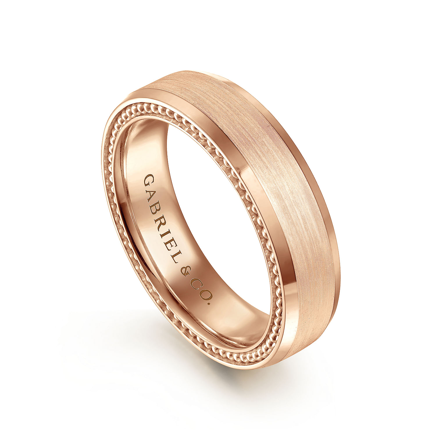 Felix - 14K Rose Gold 6mm Mens Wedding Band in Satin Finish