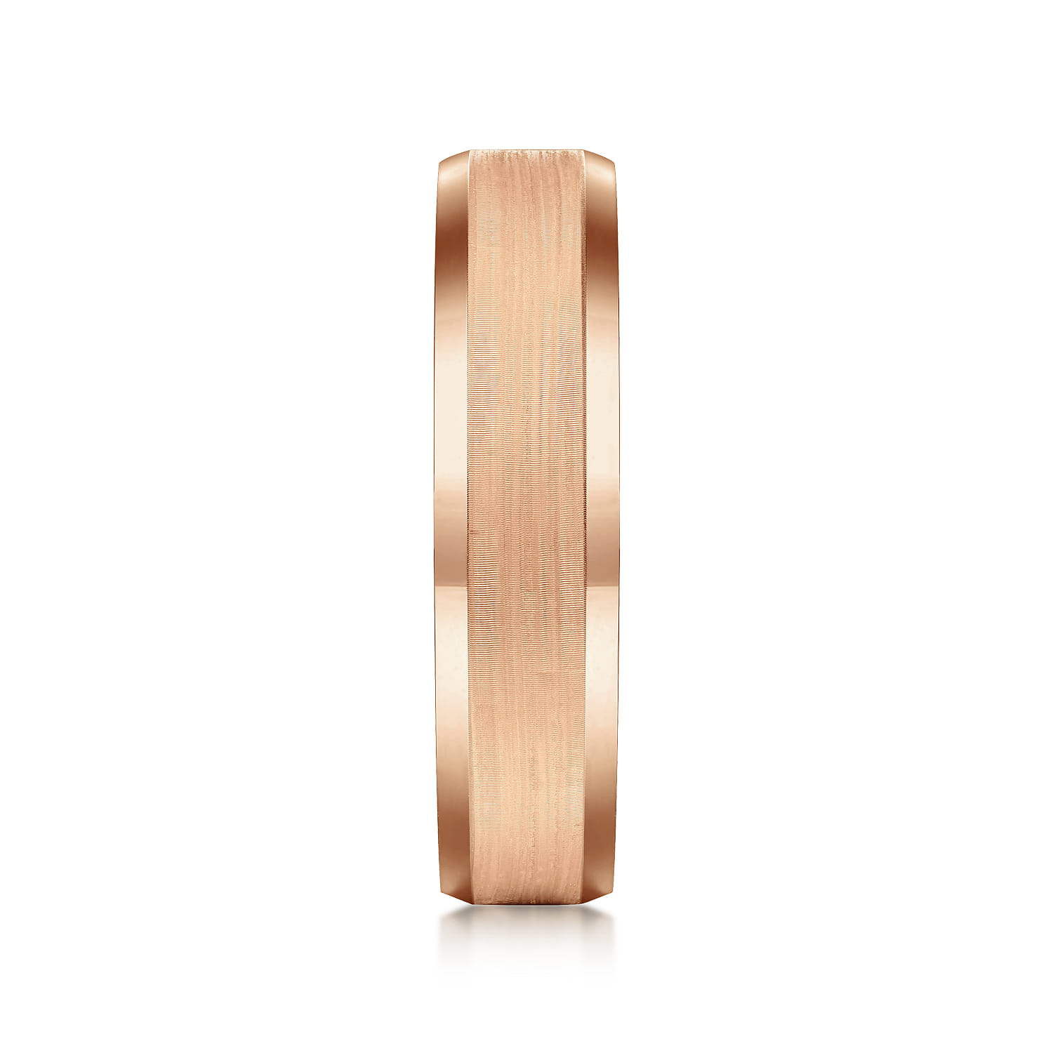 Felix - 14K Rose Gold 6mm Mens Wedding Band in Satin Finish - Shot 4