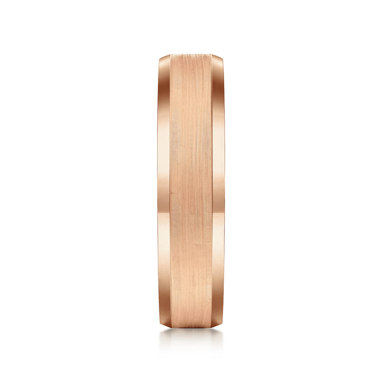 Felix - 14K Rose Gold 6mm Mens Wedding Band in Satin Finish - Shot 4