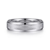 Felix - 14K White Gold 6mm - Men's Wedding Band in Satin Finish