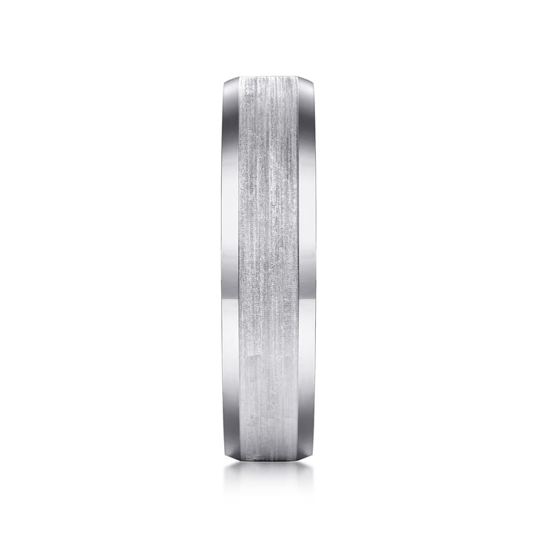 Felix - 14K White Gold 6mm - Men's Wedding Band in Satin Finish - Shot 4