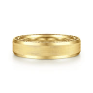 Felix - 14K Yellow Gold 6mm Mens Wedding Band in Satin Finish