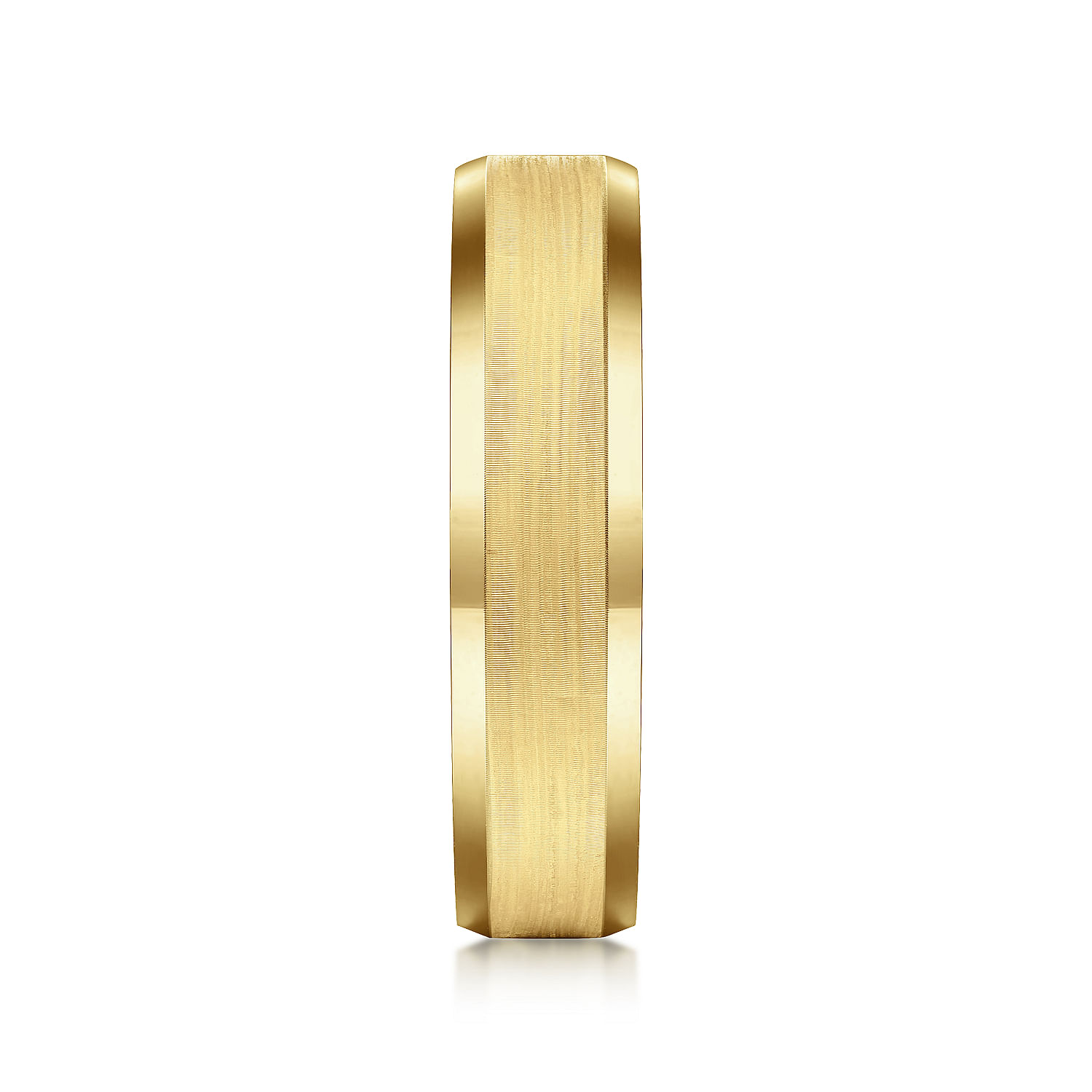 Felix - 14K Yellow Gold 6mm Mens Wedding Band in Satin Finish - Shot 4