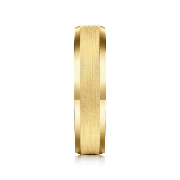 Felix - 14K Yellow Gold 6mm Mens Wedding Band in Satin Finish - Shot 4