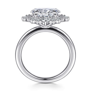 Fella - 14K White Gold Oval Halo Diamond Engagement Ring
