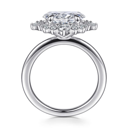 Fella - 14K White Gold Oval Halo Diamond Engagement Ring