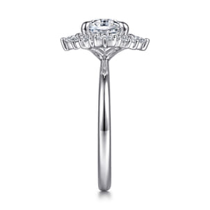 Fella - 14K White Gold Oval Halo Diamond Engagement Ring